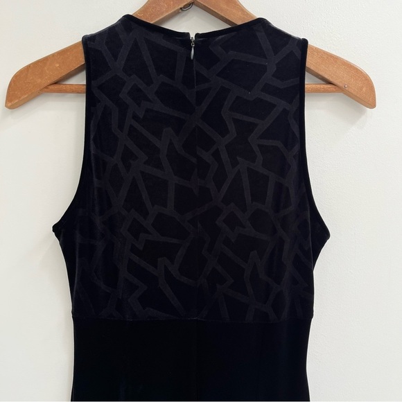 Vintage Y2K Whimsigoth Black Burnout Velvet Empire Waist Maxi Dress Sleeveless 6 - Picture 6 of 9